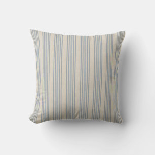 Coussin Bleu en détresse assourdi à rayures à damier de fe