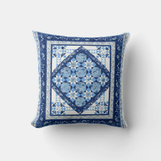 Coussin Bleu et Blanc
