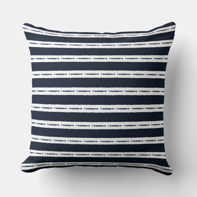 Coussin Bleu et blanc de la marine Lancer l'oreiller (Recto)