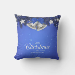 Coussin Bleu et blanc Flammes de neige Star Joyeux Noël Be
