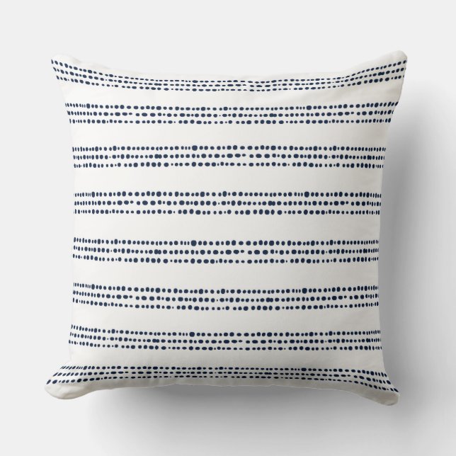 Coussin Bleu et blanc pointillé Lancer l'oreiller (Recto)