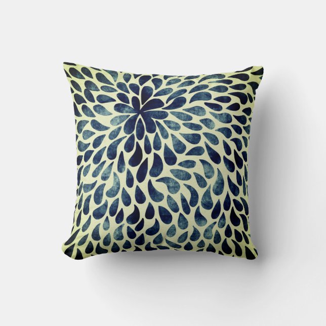 Coussin Bleu et blanc Tear Drop (Recto)