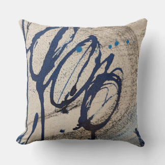 Coussin Bleu et gris abstrait 