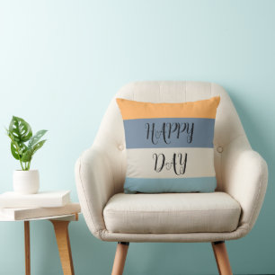 Coussin Bleu et orange triés