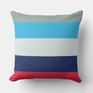 Coussin Bleu et rayures bourguignonnes