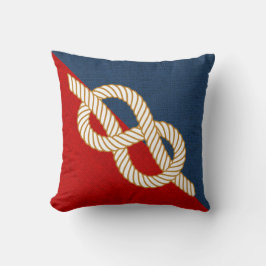 Coussin bleu et rouge nautique