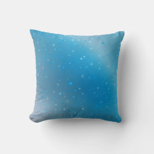 Coussin Bleu étincelant Violet et étoiles d'argent Jetez l