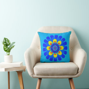 Coussin Bleu fleur