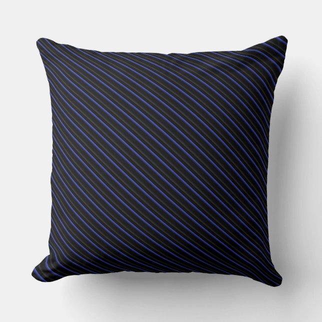 Coussin Bleu foncé et Diagonale noire (Recto)