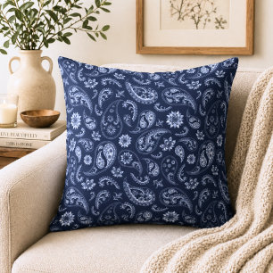 Coussin Bleu foncé Paisley