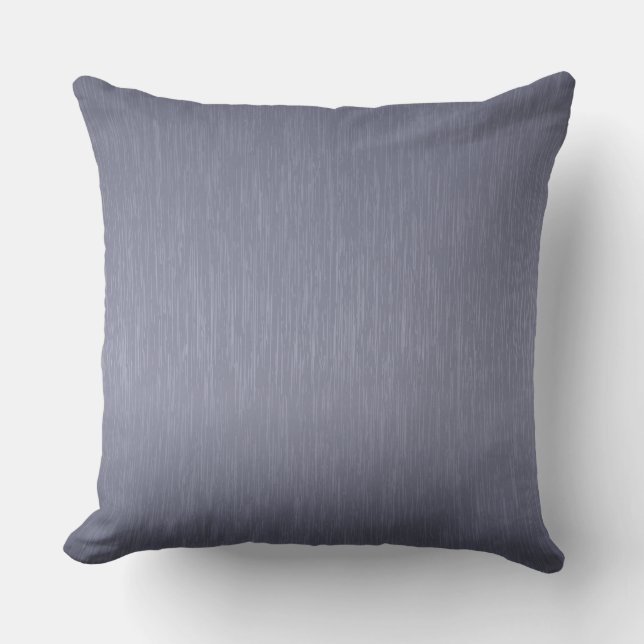Coussin Bleu-Gris Métallique Brossé Aluminium Look (Recto)
