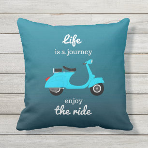 Coussin Bleu inspiré Ombre de citation de la vie