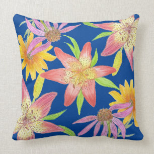 Coussin Bleu jardin