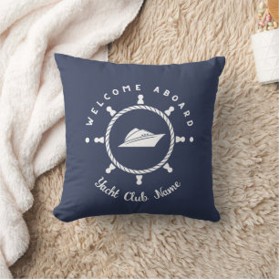 Coussin Bleu Marine Ancre nautique club bateau marina