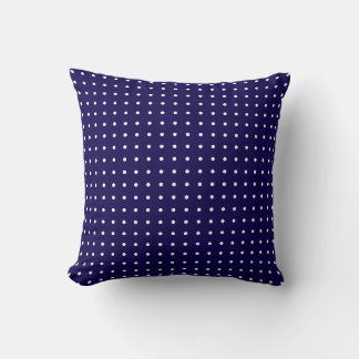 Coussin Bleu Marine avec Points Blancs