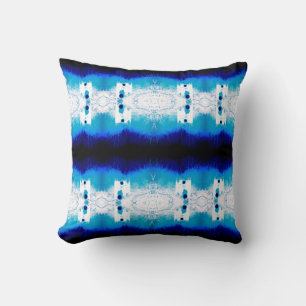 Coussin Bleu Marine Blanc Méditerranée Grande Mosaïque