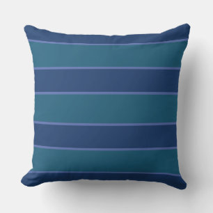 Coussin Bleu Marine Blanc Nautique Élégant Moderne Stripes