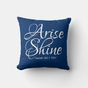 Coussin Bleu marine Inspirational Levez-vous et brillez Ch