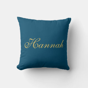 Coussin Bleu Or Professionnel Nom Minimaliste Tendance