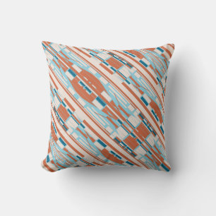 Coussin Bleu Orange Beige Sud-Ouest Apparence Mosaïques Sl