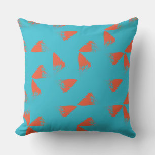 Coussin Bleu, orange, dynamique, motif géométrique tendanc