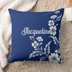 Coussin Bleu Porcelaine