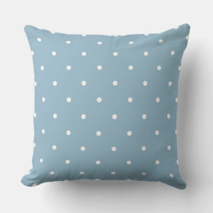 Coussin Bleu poudre avec points blancs