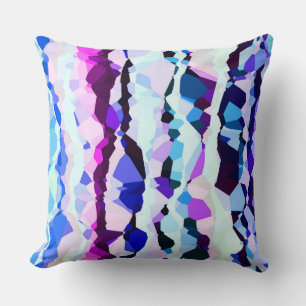 Coussin Bleu, rose et bleu Abstrait