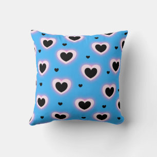 Coussin Bleu Rose Mignon Cosy Moderne Romantique Chic Cœur