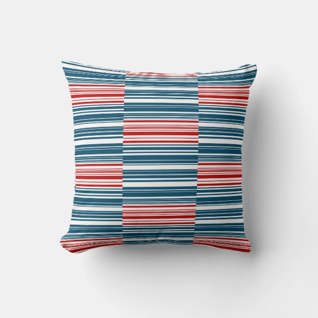 Coussin Bleu rouge Blancs (Recto)