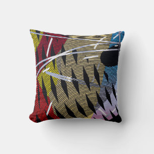 Coussin Bleu rouge et blanc abstrait