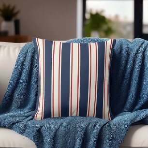 Coussin Bleu, rouge et crème Tige verticale
