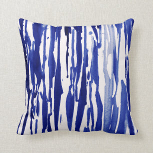 Coussin Bleu royal Abstrait rayures