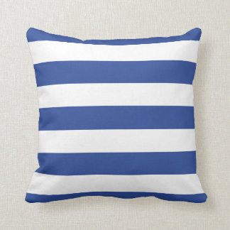 Coussin Bleu royal moderne et rayures blanches
