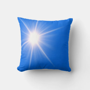 Coussin Bleu soleil art abstrait