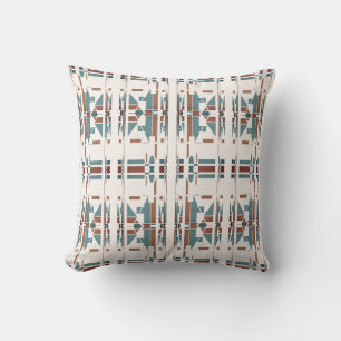 Coussin Bleu Tan Turquoise Bleu Hors Blanc Sud-Ouest Look