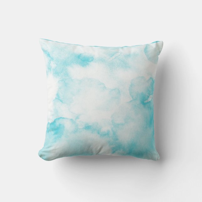 Coussin bleu turquoise solide (Recto)