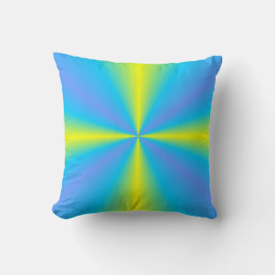 Coussin bleu vert arc-en-ciel