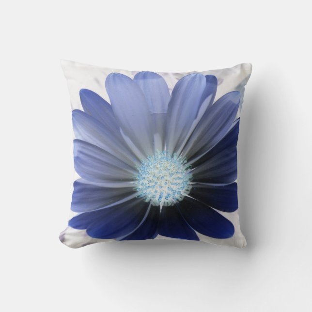 Coussin bleu vif de la marguerite africaine (Recto)