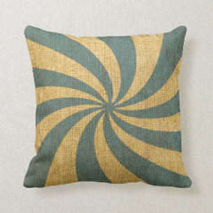 Coussin Bleu vintage de spirale de cirque