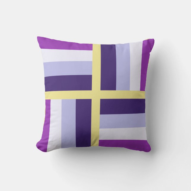 Coussin Bleu Violet Blanc Jaune (Recto)