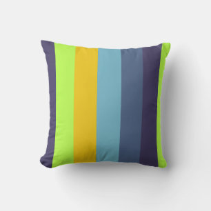 Coussin Bleu violet jaune vert enfants adolescent rayure u