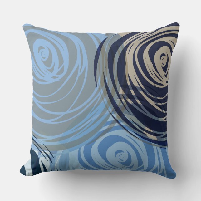 Coussin BLEUE TAN DESIGN SPIRAL DESIGN Retro Jeu d'oreille (Recto)