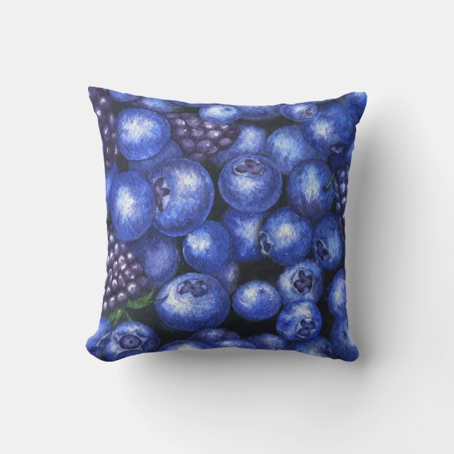 Coussin Bleuets Bleuets Bleuets Aquarelle Baguette transpa (Recto)