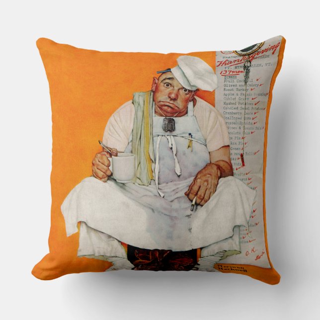 Coussin Bleus de jour de thanksgiving (Recto)