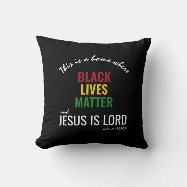 Coussin BLM JÉSUS EST LORD Black History Mois (Recto)
