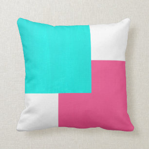 Coussin Bloc blanc de couleur de roses indien de turquoise