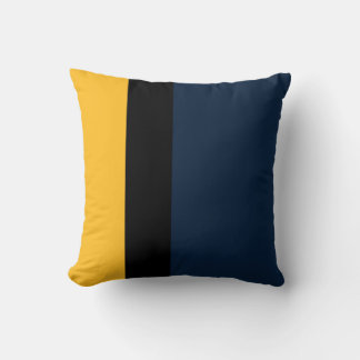 Coussin Bloc bleu marine noir et moutarde jaune