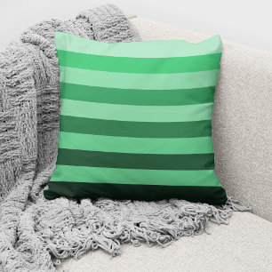 Coussin Bloc de couleur monochrome vert moderne rayé