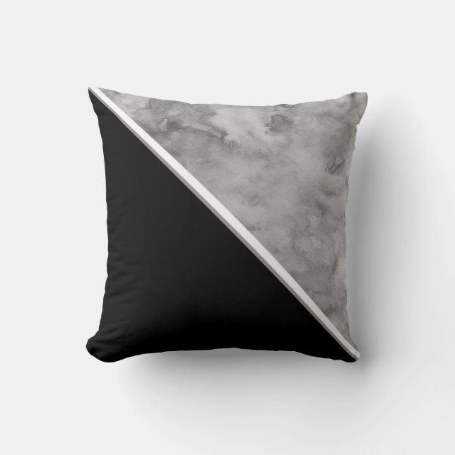 Coussin Bloc de couleur noir et gris (Recto)